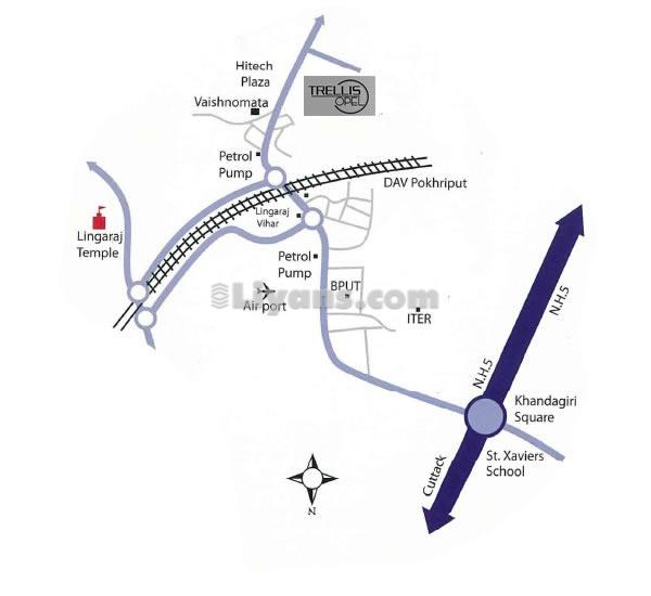 Location Map of Trellis Opel Apartment For Sale At Sundarpada